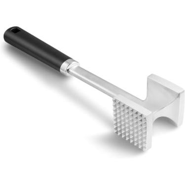 Imagem de AAOBOSI Amaciador de carne, martelo amaciador de carne com dois lados, vários usos e design ergonômico, ideal para carne bovina, porco, nozes, produtos veterinários e muito mais (prata)