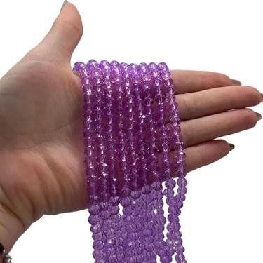 Imagem de Fios de Cristais 6mm para Bijuteria e Artesanato – 10 Fios com ~850 Pedras da Mesma Cor (Lilás)