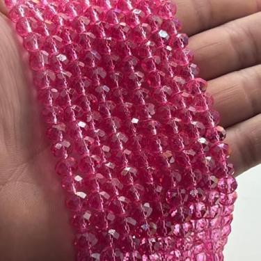 Imagem de Fio de Cristal de Vidro 8mm Facetado para Bijuterias e Artesanato – 67 Peças por Fio (PINK BOREAL)
