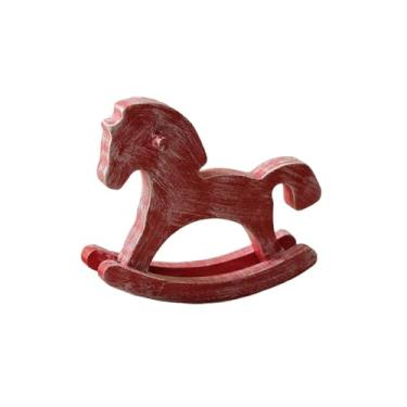 Imagem de Kuntesetty Cavalo de Balanço de Madeira para Decoração de Mesa, Brinquedo Artesanal, Presente de Boas-vindas, Lembrança, Decoração Natalina, Estátua de, Vermelho, Tamanho real