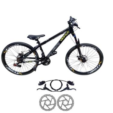 Imagem de Bicicleta 26 VikingX Tuff30 21v Freeride Freios Hidraulicos Comuns Pneu Slick Fino Preto1.50-Unissex