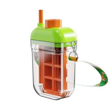 Imagem de Garrafa Térmica Com Forma De, Garrafa Termica Com Tampa E Recipiente Para, Copo De Água Reutilizável 2 Em 1 Com Canudo E Forma De Liberação Fácil Para Bebidas