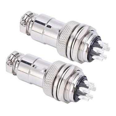 Imagem de WALFRONT 2 Pces Tomada de Aviação Conector Adaptador Circular Montagem Em Painel Conector Elétrico para Conexão de Energia (5 pinos)