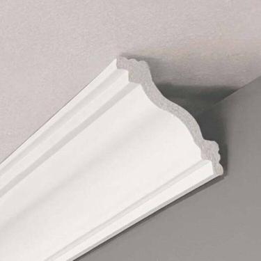 Imagem de Kit 12 Metros Lineares Rodateto em Poliestireno 4,3cm Floort Acessórios Branco