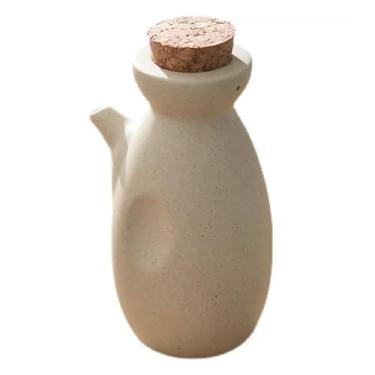 Imagem de JWTIFOA Dispensador de azeite de oliva de cerâmica, garrafa dispensadora de molho de soja estilo japonês para cozinha, recipiente de molho de sushi de 293 ml com rolha de cortiça