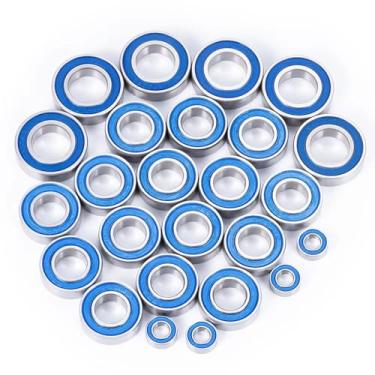 Imagem de MYHWDRNU Peças de carro RC compatíveis com Losi for Super for Baja for Rock for Rey 1/6 RC Car Upgrade Parts 25Pcs Kit de rolamento selado azul do eixo do cubo da roda