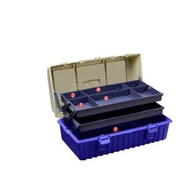 Imagem de Caixa de armazenamento multifuncional caixa de ferramentas de plástico com três dobras caixa de armazenamento portátil eletricista caixa de armazenamento de peças de parafuso para casa organização