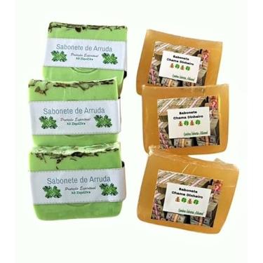 Imagem de Sabonetes Artesanais de Arruda e Chama Dinheiro, 90g, Kit com 6 Unidades
