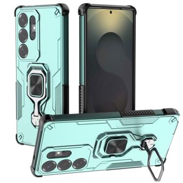 Imagem de LTLMYDAM Capa à prova de choque para Samsung Galaxy S26 Ultra/S26 Plus/S26, anel magnético giratório, capa militar, proteção de lente ultrafina, verde, S26 Plus