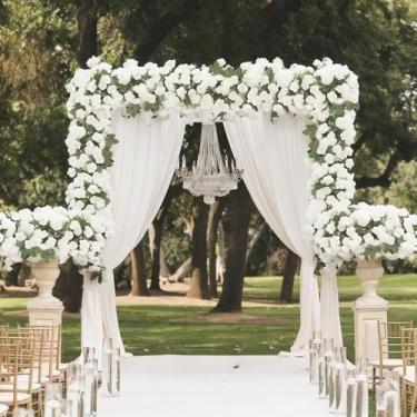 Imagem de 177,8 cm, flores artificiais de videira rosa, guirlanda de folhas verdes para arco de casamento, faça você mesmo, planta falsa, jardim, parede, festa de casa, decoração de primavera (branca)