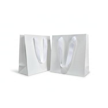 Imagem de Sacola Papel Presente Kit Com 10 Duplex 22x23x10 Alça Fita (ALÇA BRANCA)