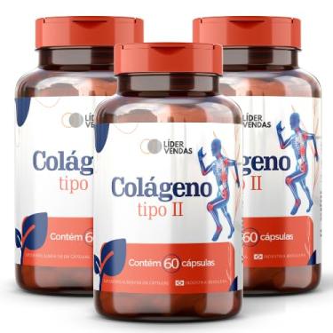 Imagem de Colágeno Tipo 2-1000mg (1g) - 60 Cápsulas - Suplemento para Saúde das Articulações, Cartilagens e Flexibilidade - Alta Absorção e Pureza - Auxilia no Conforto dos Movimentos - Vegano - 3 potes