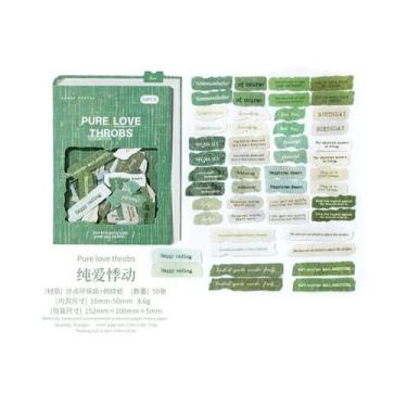 Imagem de Adesivos Vintage De Letras Em Inglês 50 Pcs Papel Especial DIY Scrapbo