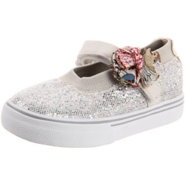 Imagem de Morgan & Milo Mary Jane feminino brilhante floral - K, Prata, 11 Little Kid
