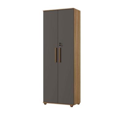 Imagem de Armário Multiuso Bahia 2 Porta C- Chave 4 Prateleira Interna Arte Móveis Cinamomo-grafite