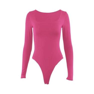 Imagem de Macacão Feminino Bodycon De Manga Longa Com Gola Quadrada E Elástico, 