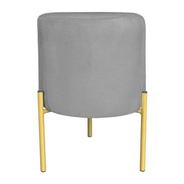 Imagem de Puff Decorativo Soren Suede Grafite Pés De Ferro Dourado - Pallazio