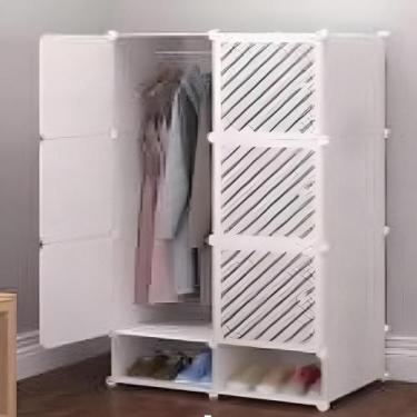 Imagem de Armário Organizador Modular 6 Portas Branco  Guarda-Roupa Sapateira Es