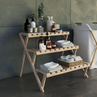 Imagem de Kit Prateleiras Design Escada Para Livros E Vasos
