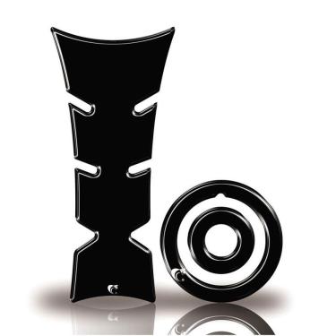 Imagem de Kit Protetor De Tanque E Bocal Moto Yamaha Preto Neutro Preto