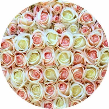 Imagem de Painel de Lona Redondo Rosas Amarelas Floral - Fabrika de Festa, 150x1