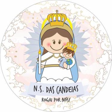 Imagem de Painel de Lona Redondo Santinhos Católicos Nossa Senhora das Candeias 