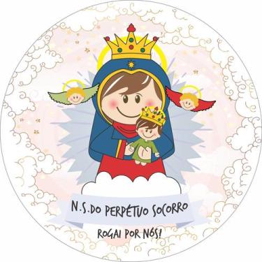 Imagem de Painel de Tecido Sublimado Redondo Santinhos Católicos Nossa Senhora d