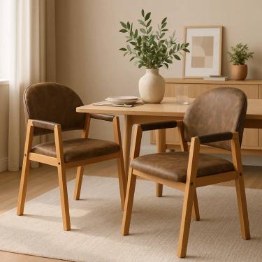 Imagem de Kit 2 Cadeiras de Jantar Allegra Estofada Para Cozinha Luxo