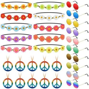 Imagem de Set de Accesorios para Disfraz Hippie NEBURORA 30 Piezas para Carnaval