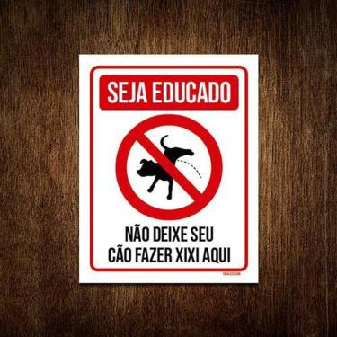 Imagem de Kit 5 Placas Seja Educado Não Deixe Seu Cão Fazer Xixi V