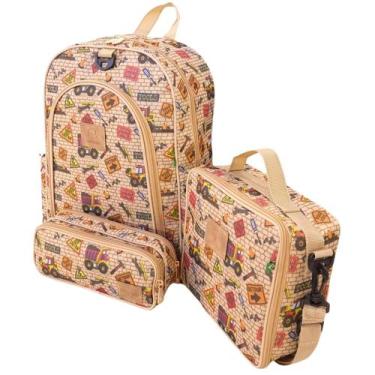 Imagem de Kit Mochila Escolar Infantil Completo Menina Menino Bolsa - Miellu Bol