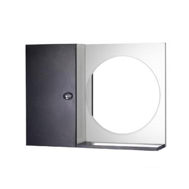 Imagem de Armário para Banheiro com Espelho Redondo Preto e Branco