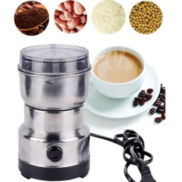 Imagem de Moedor Triturador Cafe Sementes Eletrico Aço Inox Mini 110v Grão Autom