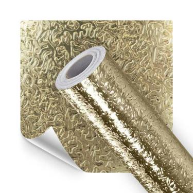 Imagem de Papel de Parede Adesivo Cozinha Resistente a Alta Temperatura Dourado 