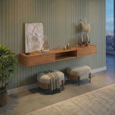 Imagem de Aparador Suspenso Apolo 100% Mdf 2 Gavetas 180cm Naturale