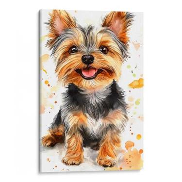 Imagem de Quadro decorativo Yorkshire Terrier - Art Canvas, 180 x 120 cm, Borda 
