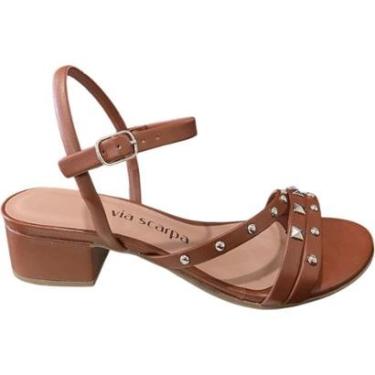 Imagem de Sandalia Via Scarpa Tira Spikes Salto Baixo Feminino-Feminino
