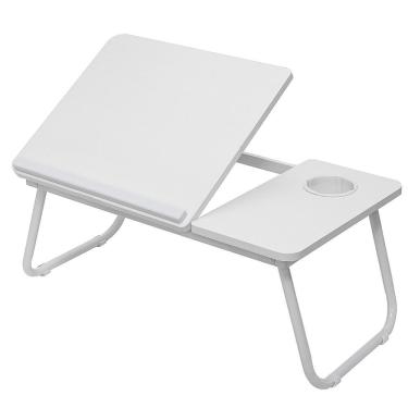 Imagem de Suporte Para Notebook Mesa Em Madeira Cama Ajustavel Multifuncional Sofa Apoio Home Office Dobravel Branca