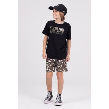 Imagem de Conjunto Infantil Sublimado Camuflado Preto - Vida Costeira Oficial, P
