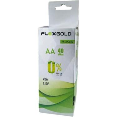 Imagem de Pilha Zinco Pequena AA 1,5V Tubo C/40PILHA Caixa - FLEX