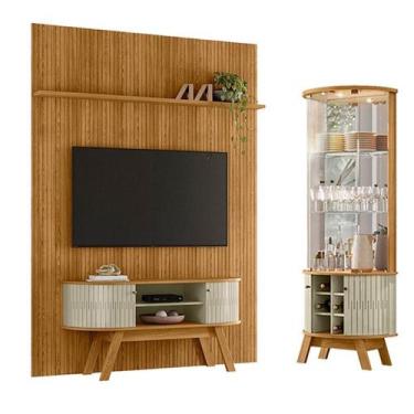 Imagem de Painel Piso Teto New Interlagos Cumaru com Rack Bancada Atlanta New Si