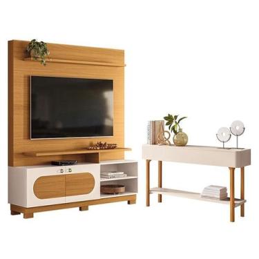 Imagem de Estante Home Theater Axis Cinamomo Off White com Aparador Fiero Off Wh