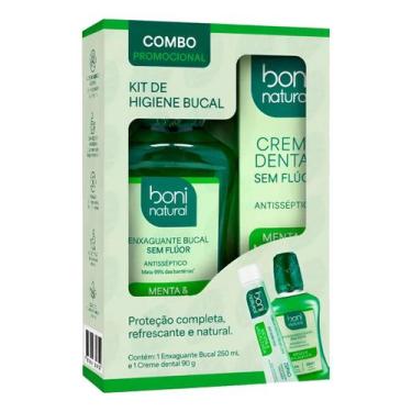 Imagem de Kit Creme Dental + Enxaguante Bucal Menta e Melaleuca Boni Natural