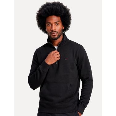 Imagem de Moletom Tommy Hilfiger Masculino Essential Terry New Half Zip Preto-Masculino