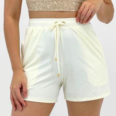Imagem de Saída de Praia Lua Morena Shorts Feminino, GG, Areia
