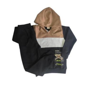 Imagem de Conjunto moletom com capuz menino - inverno - Hrradinhos, Marrom, 6
