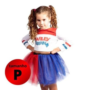 Imagem de Fantasia Infantil para Meninas Arlequina DC Tamanho P - Novabrink