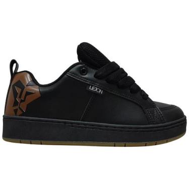 Imagem de Tênis Lejon Rebel Skate Robusto Preto Marrom Masculino Ljc06, Preto, M