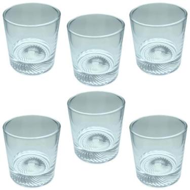 Imagem de Jogo C/6 unds Copo Whisky Vidro Grosso Lapidado 290ml - LILIAN GIFT DE