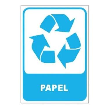 Imagem de KIT 12 Placa Sinalização Lixo Papel 15x20 - Pacific